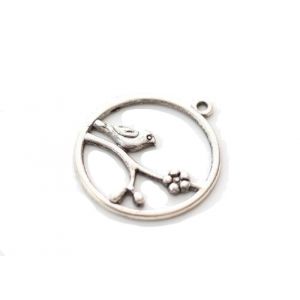 Zawieszka metalowa Charms ScrapBerry's Ptak w kole, 32mm